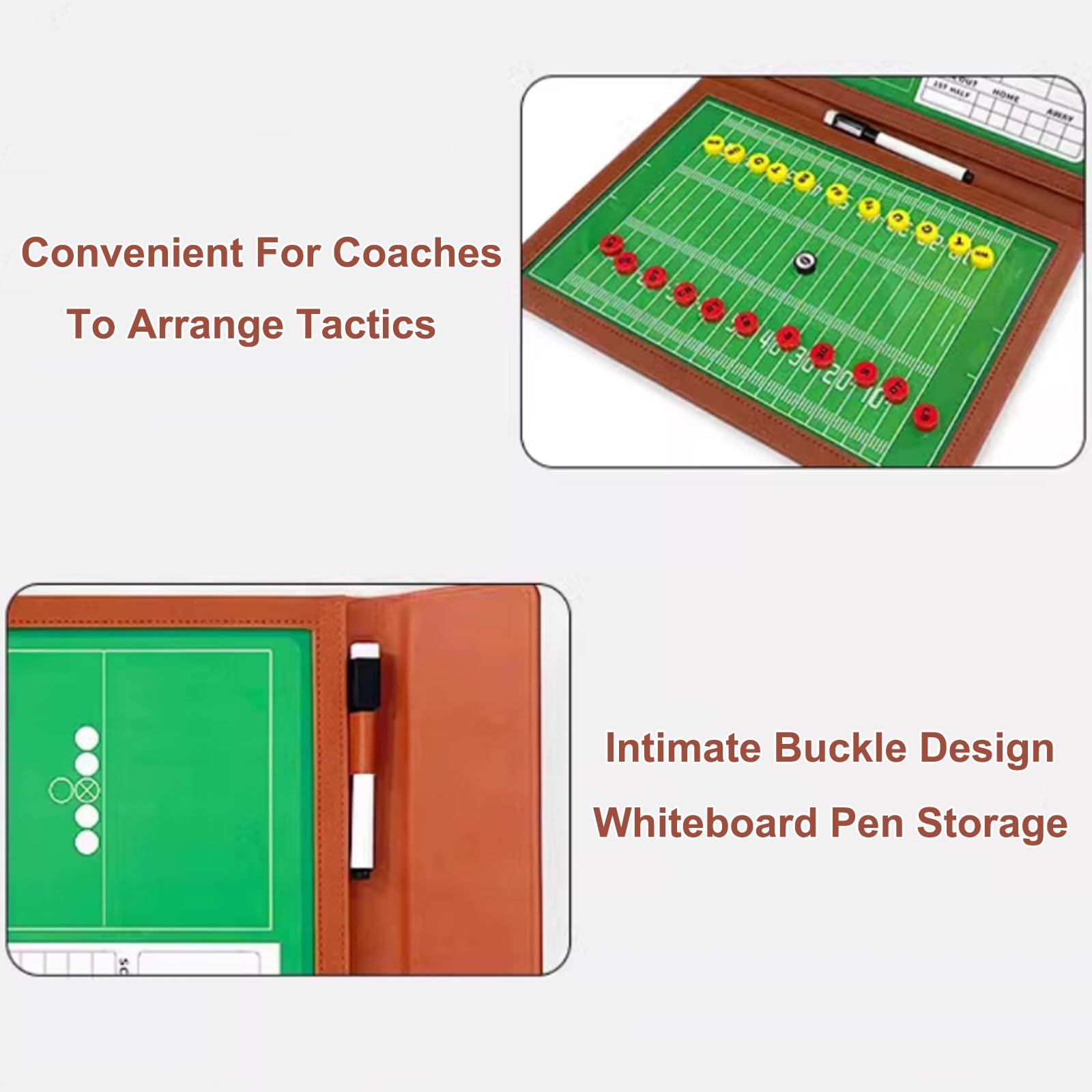 Lavagnetta Magnetica, Coaches Lavagna Tattica Cartellina, Lavagna Magnetica per Allenamento e Analisi dei Giochi, Design Portatile, Adatta per Il Rugby