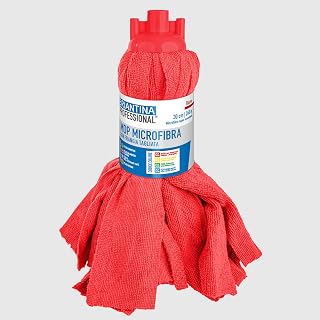 La Briantina Roter Mikrofaser-Mopp mit Fransen, 260 g, hohe Saugfähigkeit, für den professionellen und privaten Gebrauch