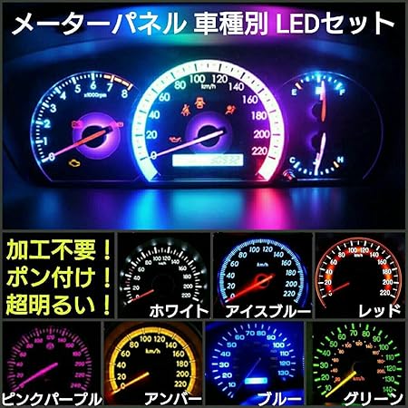 Amazon ホンダ アクティバン Hh5 6 タコメーター付き Led メーターパネルセット Honda 水色 エアコンスイッチパネル 車 バイク