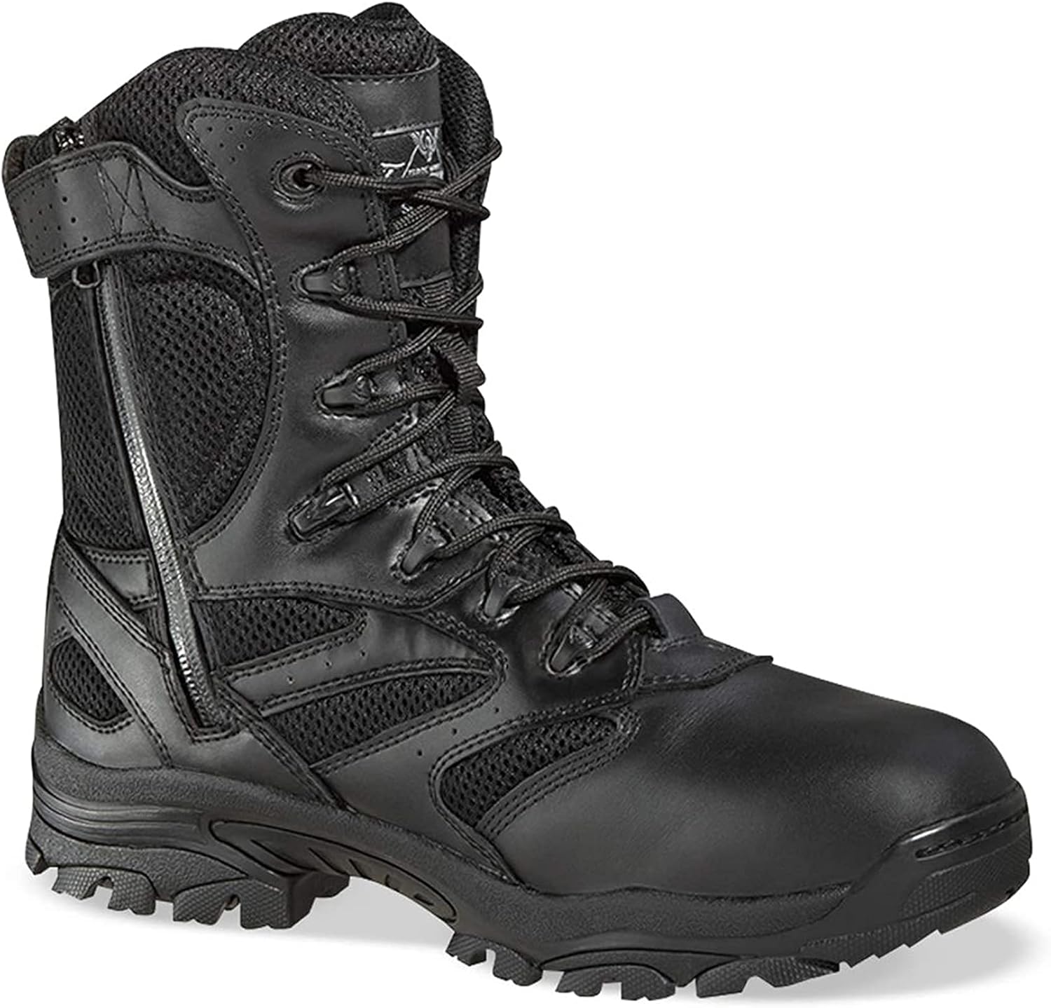 Thorogood Deuce 8” Waterproof Side-Zip Black Tactical Boots for Men and Women with Composite Safety Toe, Full-Grain Leather, and Slip-Resistant Outsole; BBP & Rated - Image 2