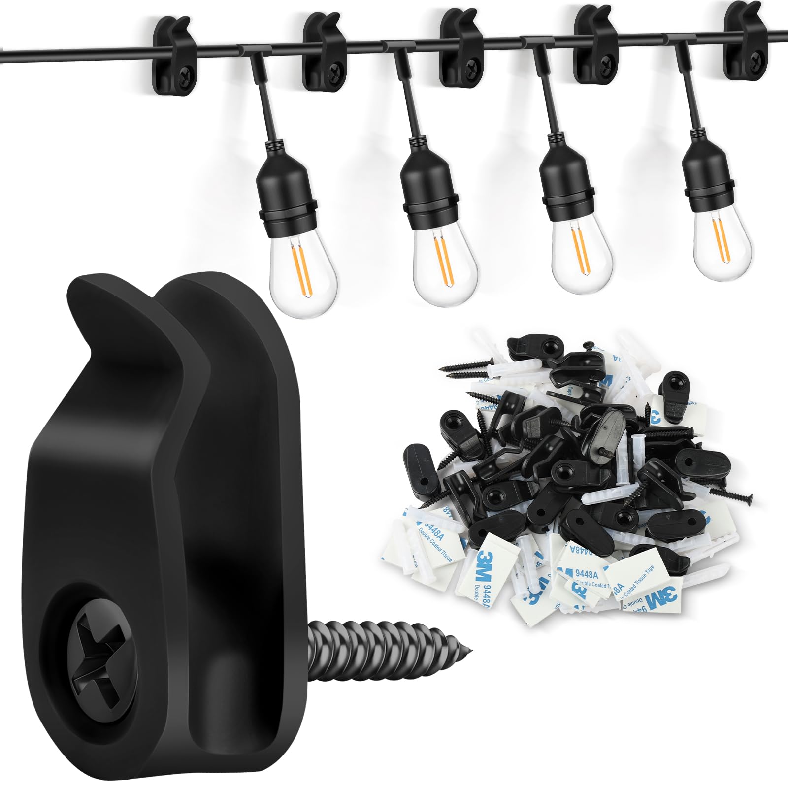 HOTUT Ganci a Vite Q-Hanger, 20 Pcs Ganci da Soffitto a Vite in Metallo, Ganci per Luce Esterna Interni, Ganci Avvitabili per Interni Esterni Appendere Piante in Vaso, Decorazioni Natalizie, Lanterne