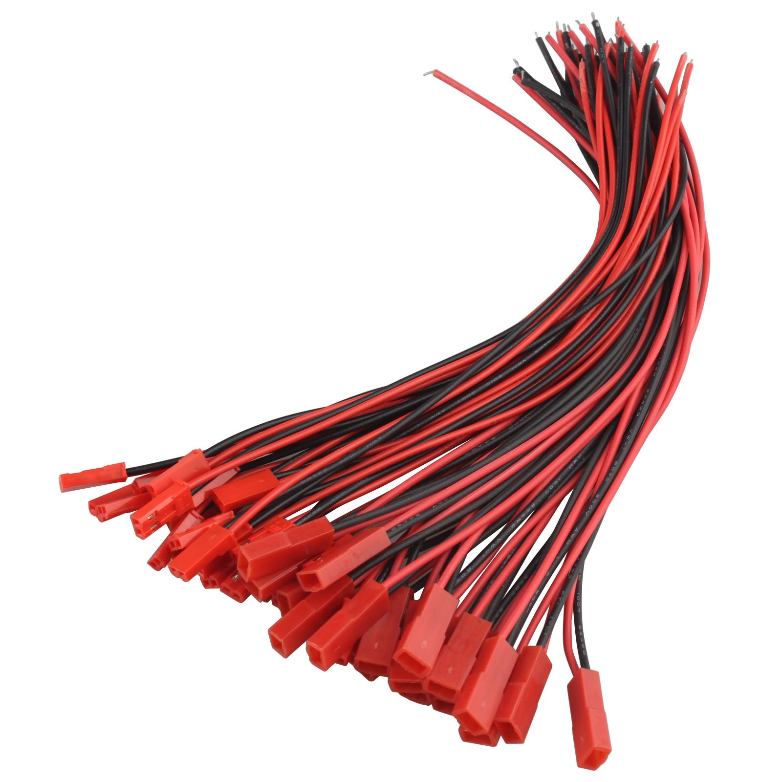 HALJIA 20 Pairs 200mm 20cm JST Connector 2 Pin Plug Cable Line Cable Wire Male+Female for LED Lamp Strip RC Toys Battery