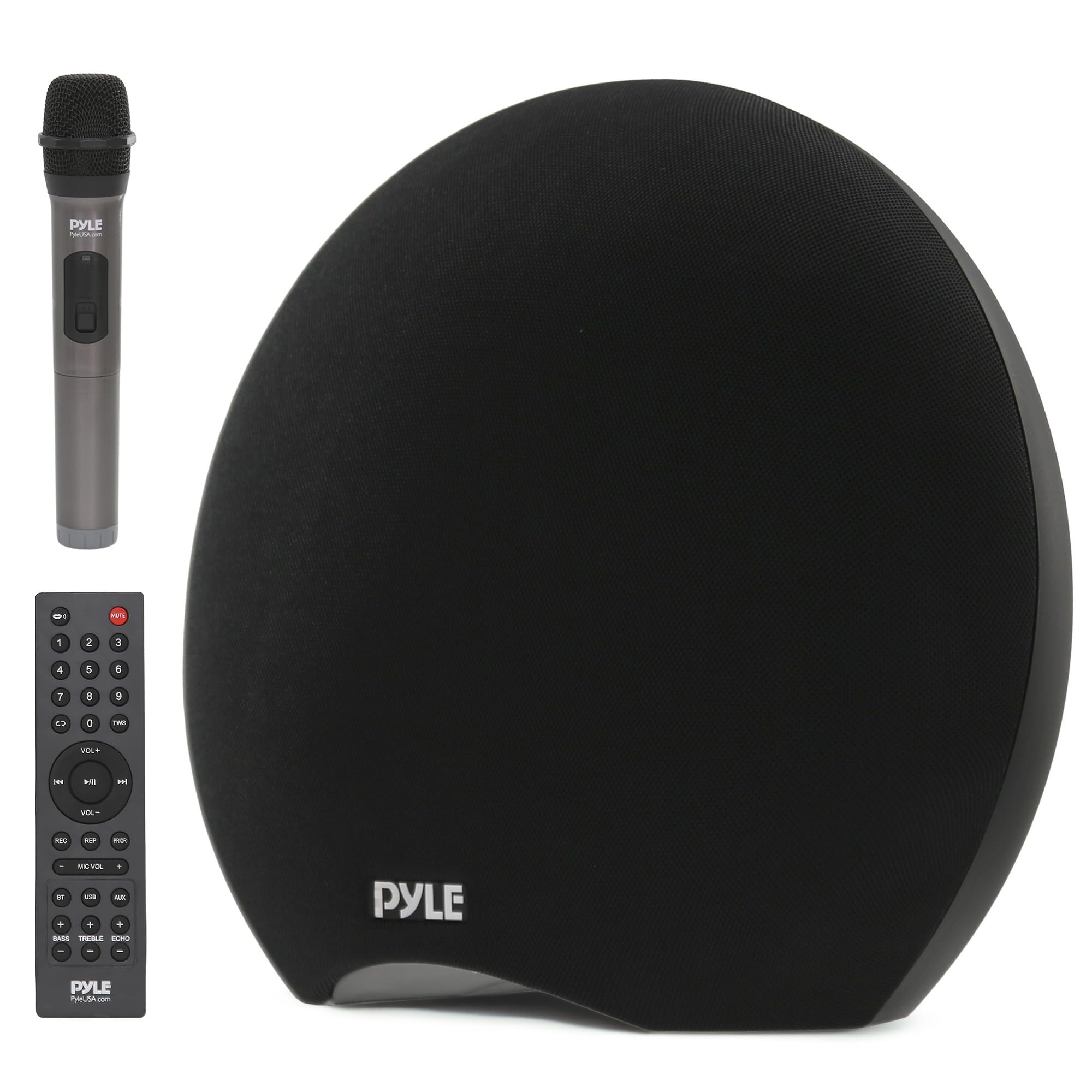 Pyle Portable Speaker Bluetooth, Waterproof Bluetooth Speaker with Dual 3" Subwoofers, Wireless Mic, TWS, MP3/USB/AUX Playback, LED Indicator, Rechargeable Battery, Indoor/Outdoor Use (280W Max)
