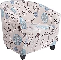 Vista 20 de SearchI Funda Elástica para Silla de Club, Fundas Extensibles para Silla Tipo Barril, Fundas Impresas para Silla Tub, Fundas de Spandex para Sillón