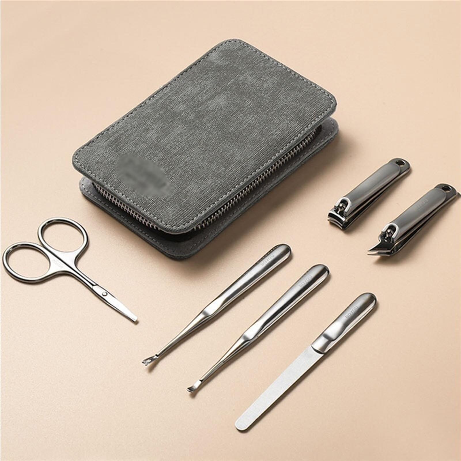 Manicure Set Nail Clipper Set, 6pcs/Set Manicure Kit, Personal Care Manicure Tools, Professional Manicure Grooming Set with PU Leather Case Manicure Nail Clippers Kit (Color : Pink)