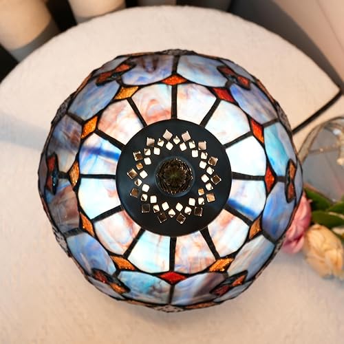 Miniatura 8 de Tiffany - Lámpara de mesita de noche, lámpara de vitral para dormitorio, sala de estar, cocina, regalo estético lindo para decoración del hogar
