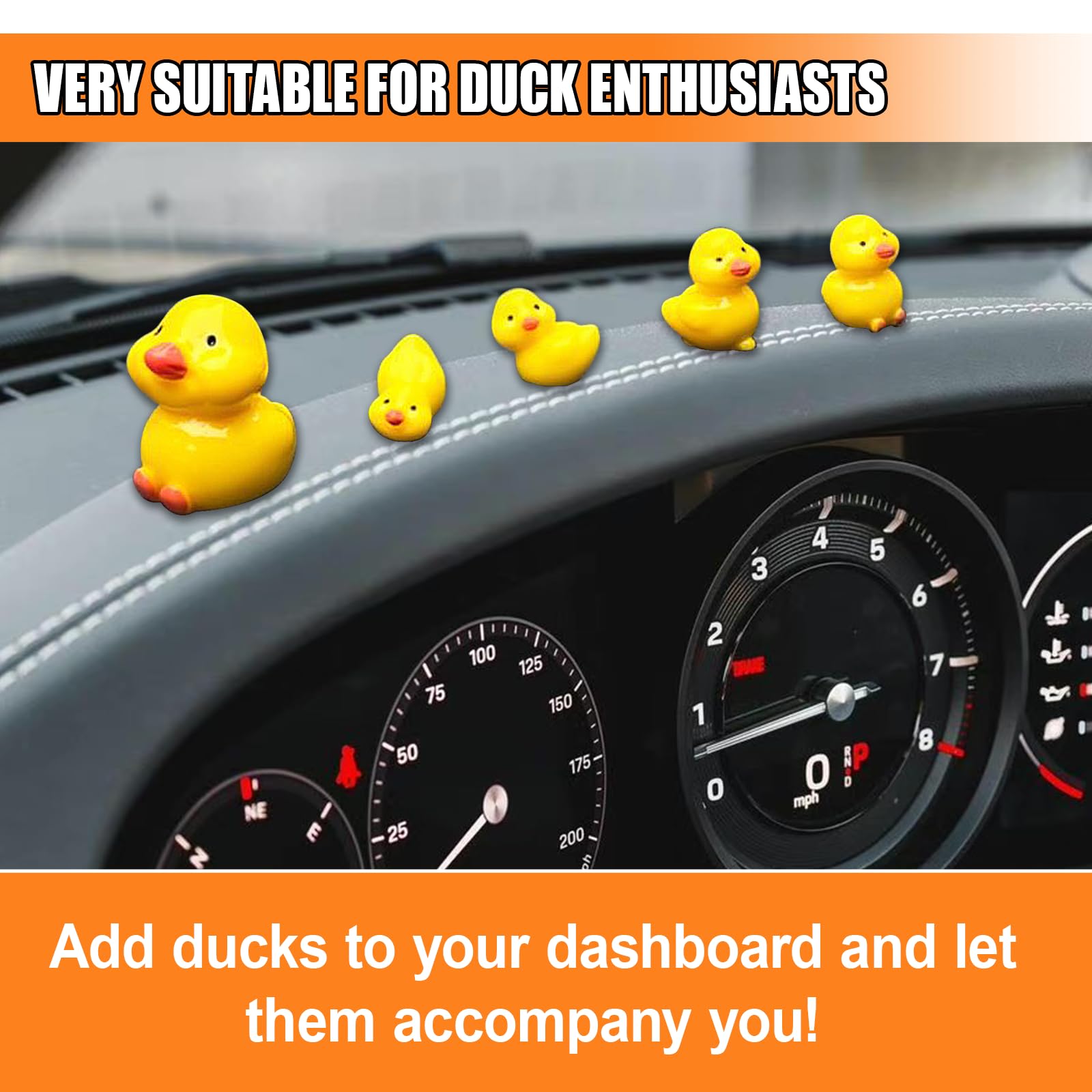 5PCS Mini Ducks Car Interior Accessories for Dashboard Decorations Cute Rearview Mirror Decor for Car Home Garden Office — view 4