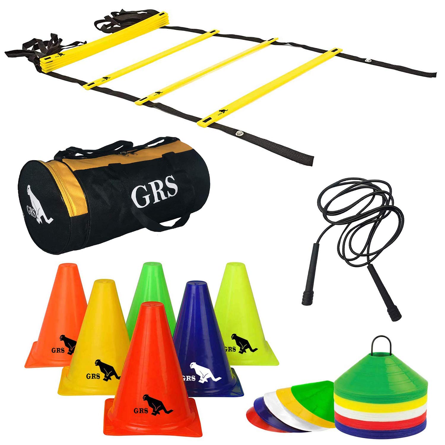 See full amazon price history chart for GRS ® Sports 6 Inch Cones Pack 6, 10 Space Markers, 4 Meter Ladder & Pencil Skipping Rope, Gym Bag Agility Combo (Multicolor) GRS ® Sports 6 Inch Cones Pack 6, 10 Space Markers, 4 Meter Ladder & Pencil Skipping Rope, Gym Bag Agility Combo (Multicolor) (B08VJH49RM) Amazon Price History, Amazon Price Tracker