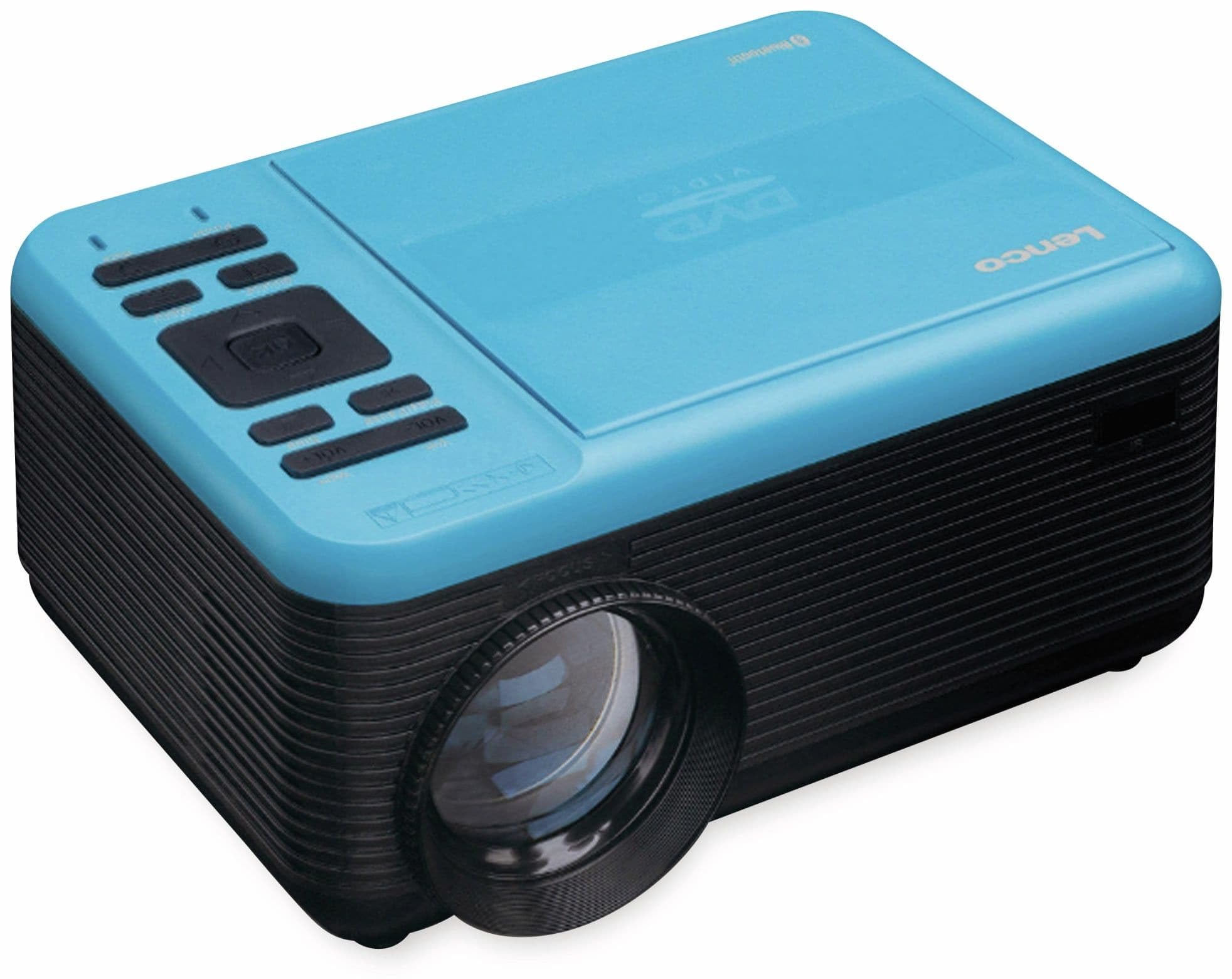 Lenco LPJ-500 - Proiettore Bluetooth - Mini videoproiettore - Lettore DVD - 2800 lumen - 30.000 ore di durata - Full HD - Bluetooth 5.0-2 x HDMI - USB - SD Port - AV-in - VGA - Blu