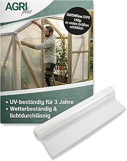 AGRIplus Gewächshausfolie I 1,5 x 15 m I UV-beständige, wetterfeste & reißfeste Gartenfolie I 150 µ Starke Abdeckfolie für Gewächshaus, Frühbeet & Outdoor-Einsatz