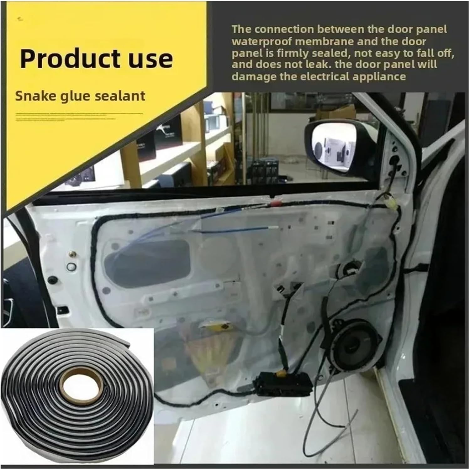 Butyl Rubber Glue Sealant 4m Waterproof Black Tape Compatible For RV Car Headlamps Window Door Windshield Headlight Retrofit
