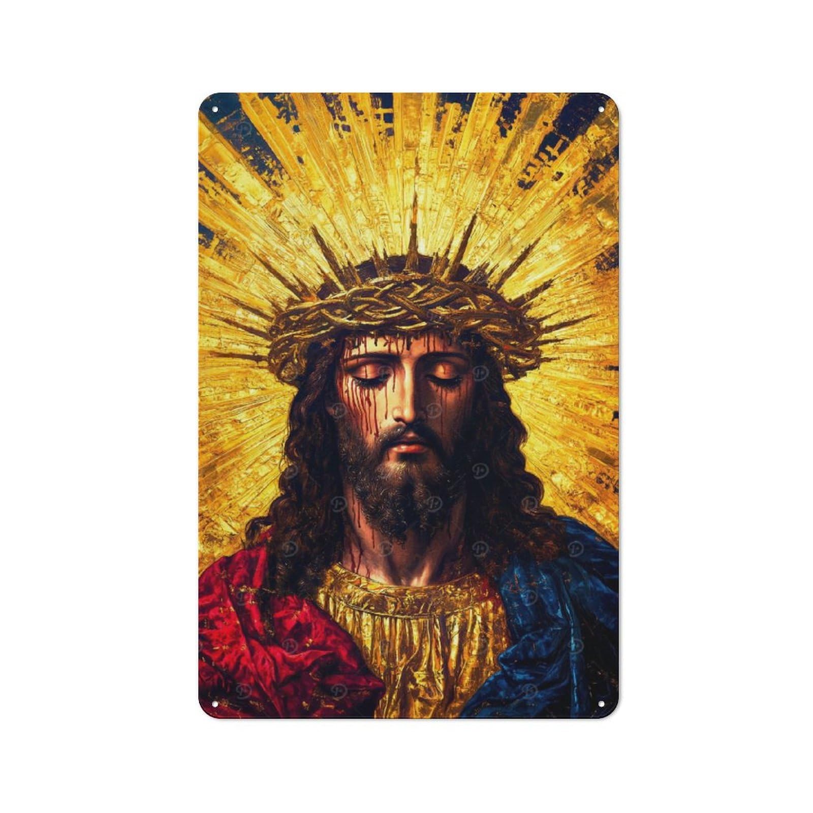Junmoney Glory Of Jesus Christ Industrial-Style Metal Plaque 30X20cm For Hallway Wall, A Winter Wall Decor Update For Hallway Decor Lovers