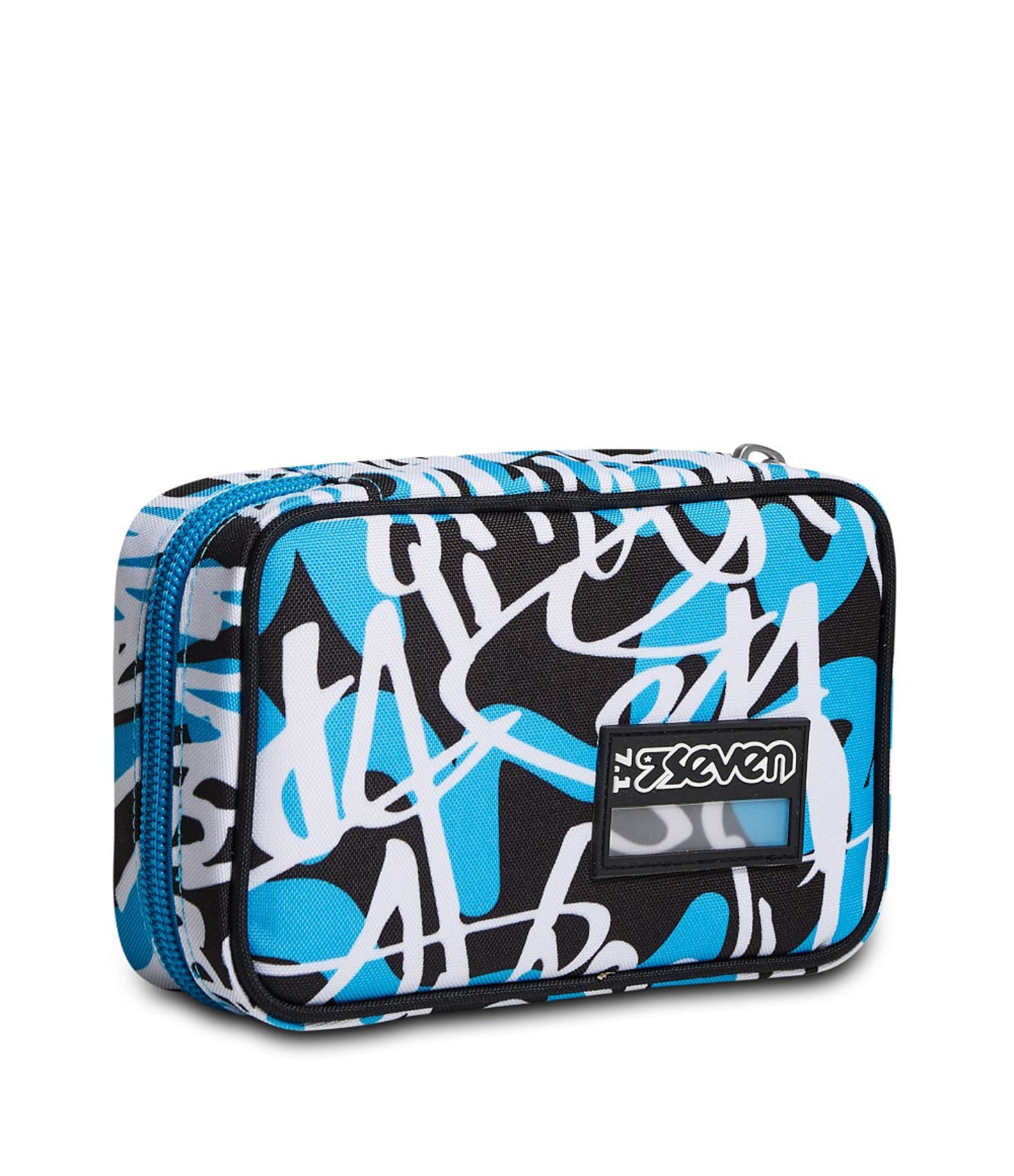 Seven Speed Case Federmäppchen, Mäppchen, Mehrfarbig, Federtasche für Schreibwaren, Etui mit Stiften, Kugelschreiber, & mehr, Mädchen, Jungen, Schule, blau