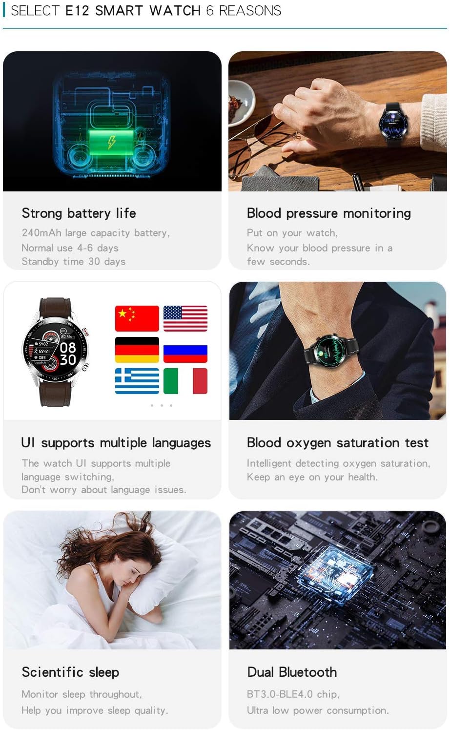 KUCE Smart Watch Bluetooth High-End Fitness Trackers Monitor di Attività Orologio per Esercizio Salute con Monitor di Frequenza cardiaca e Sonno, Pedometro per Camminare per Uomo e Donna KUCE Smart Watch Bluetooth High-End Fitness Trackers Monitor di Attività Orologio per Esercizio Salute con Monitor di Frequenza cardiaca e Sonno, Pedometro per Camminare per Uomo e Donna