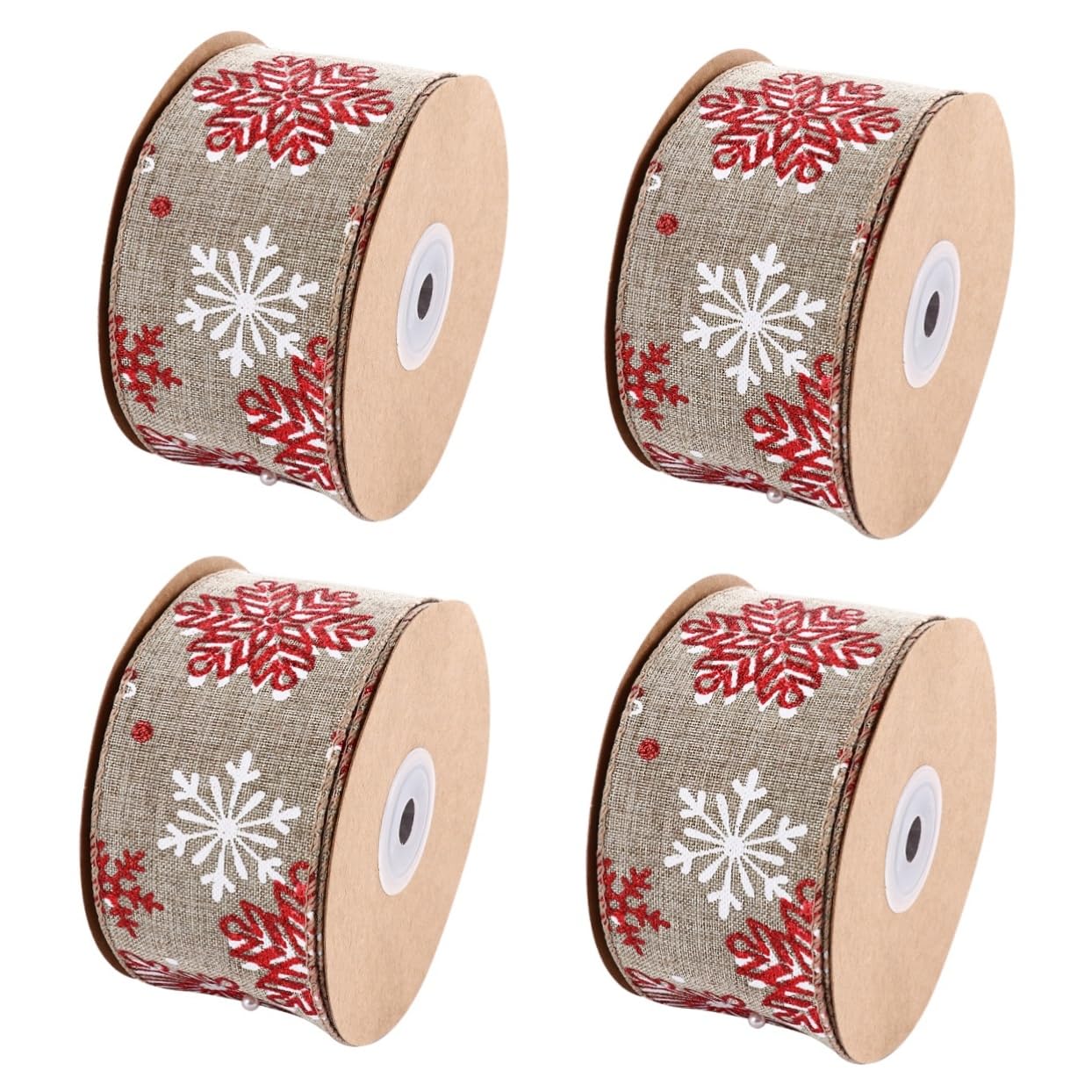 4rollen Weihnachtsbaum Dekorationsband Satin Weihnachtsmotiv Schleifenband Für Kreative Bastelprojekte Geschenkverpackungen Und Festtagsdekoration Für Hochzeiten Und