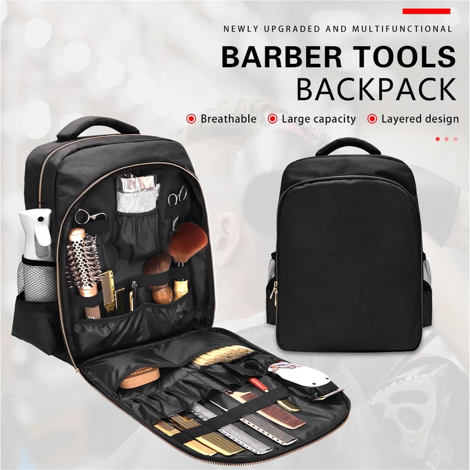 Friseur-Rucksack, Reise-Aufbewahrungsbeutel, Friseur-Werkzeug-Aufbewahrungspaket, Make-up-Rucksack, großes Fassungsvermögen