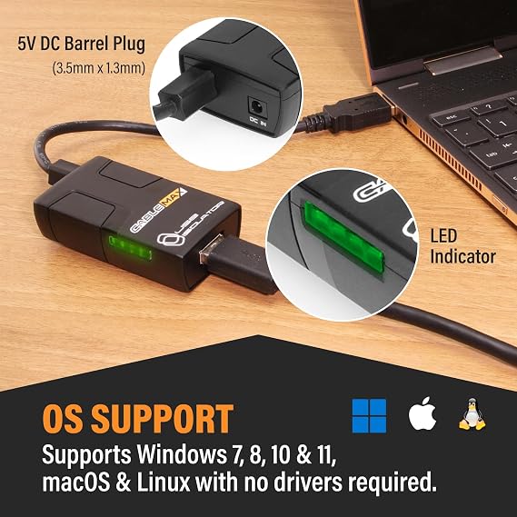 عازل USB Cablemax 2.0 - نقل بيانات عالي السرعة بسرعة 480 ميجابت في الثانية، عزل كلفاني 5000 فولت، مزيل الحلقة الأرضية، واقي زيادة التيار للواجهات الصوتية والتطبيقات الطبية والصناعية
