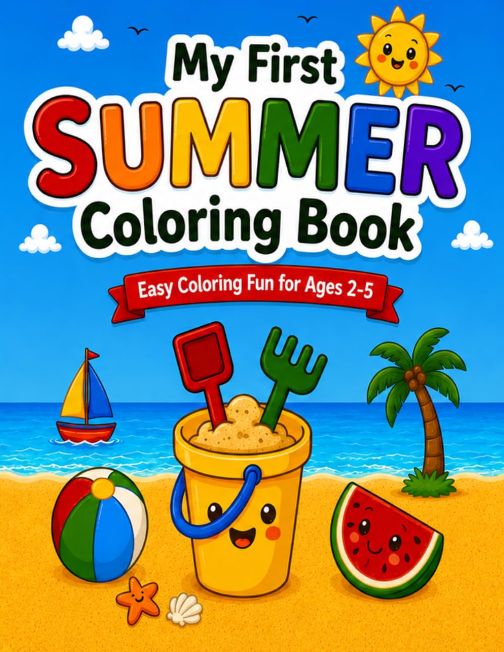My First Summer Coloring Book: Fun and Easy Summer Coloring Book for Toddlers and Preschoolers Ages 2–5