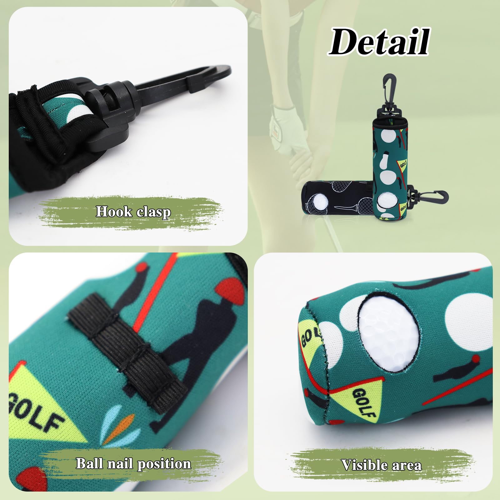 AfitLulu Borsa da golf impermeabile leggera con fibbia a clip per 3 palline