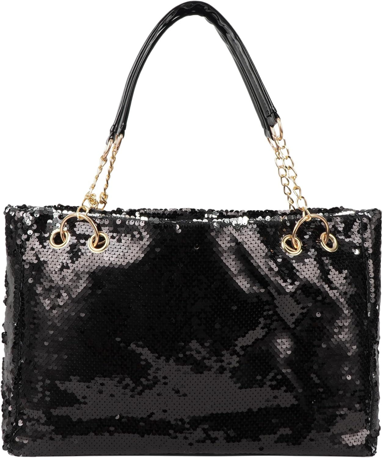 ZLM BAG US Women's Glitter Sequins Shoulder Tote Big Capacity Shimmer Shopping Bag Sparkling Handbag Purse