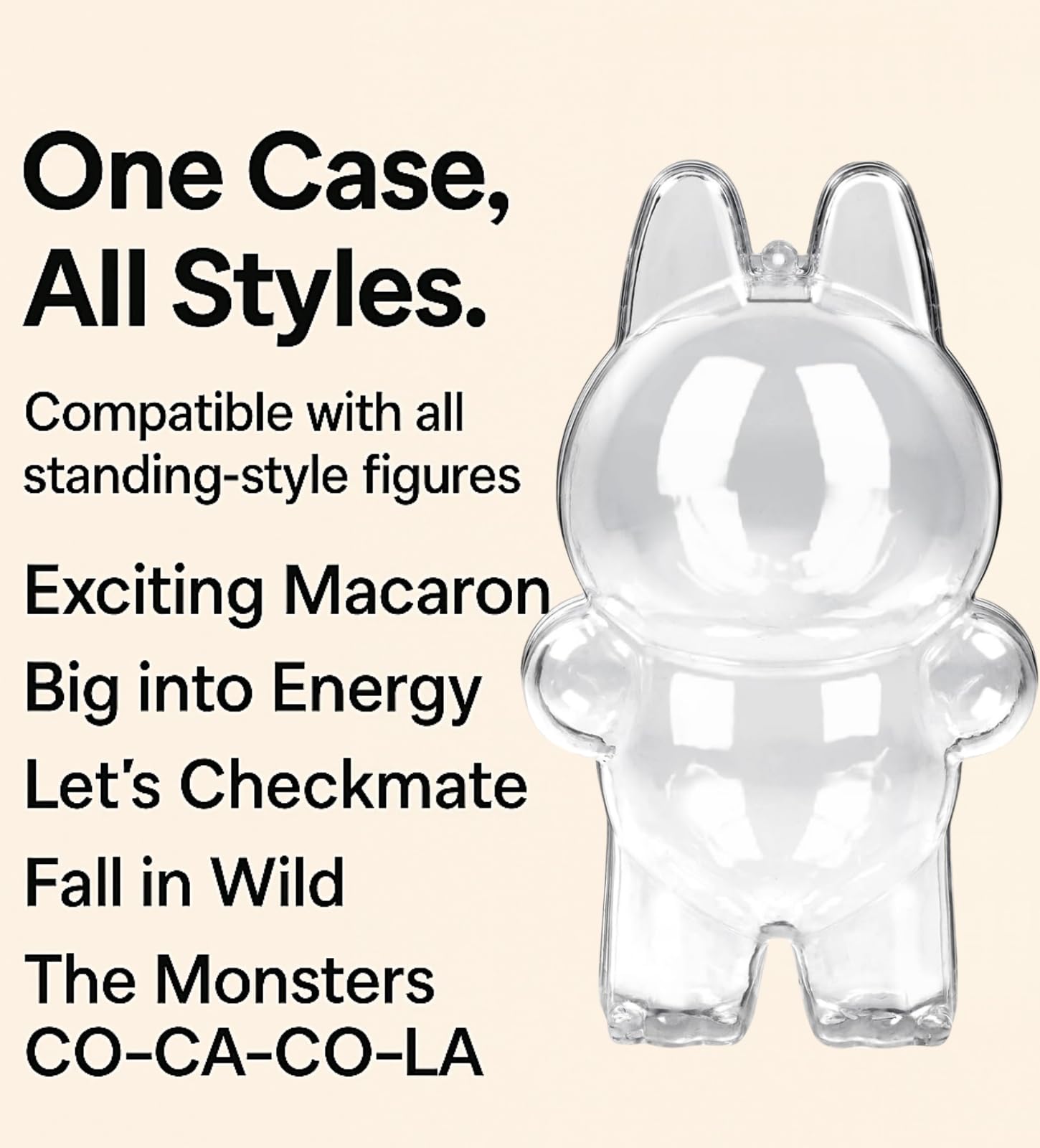 Protective Case Cover for Standing - Crystal-Clear Hard Display Box with Keychain & Dustproof Cover, Dustproof Scratch-Resistant Portable Hanging Case for Standing(Figure Not Included)