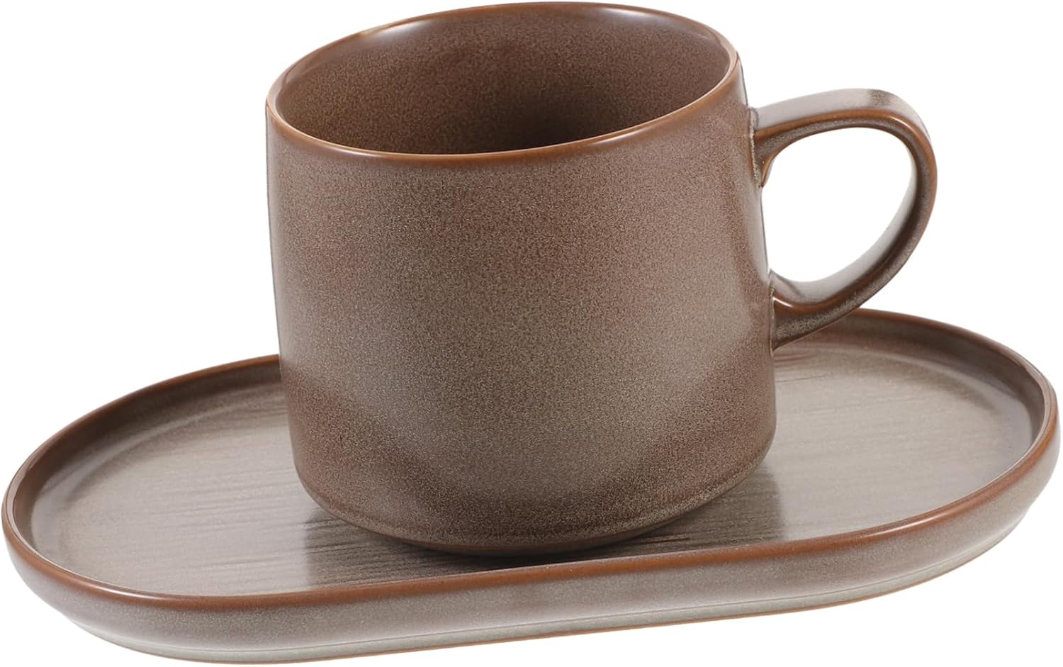 1 Set Ceramic Water Mug with Saucer Elegant Multi Functional Drinking Cup for Home Use Scratch Stain Resistant Stylish Design for Tea and Coffee Enthusiasts