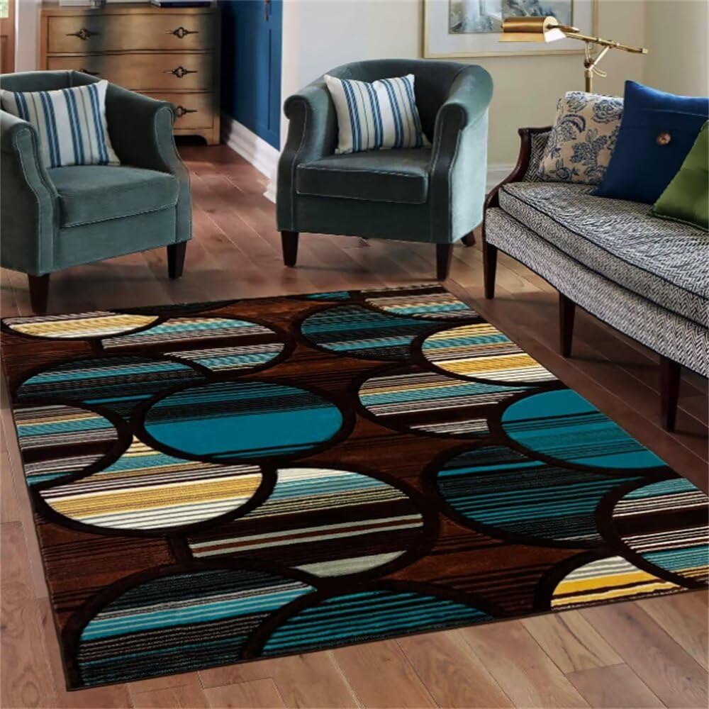 Tapis salon 200x250cm géométrique pour créer un coin bureau branché