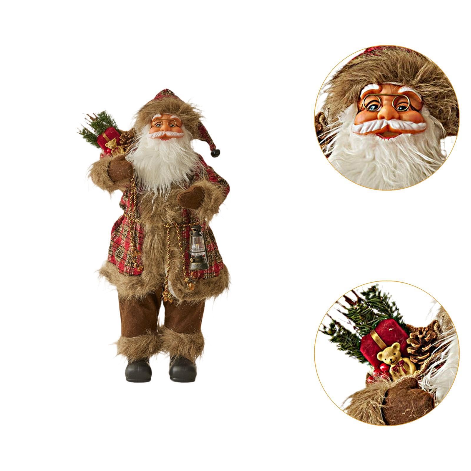 Figura de muñeco de Papá Noel 2024 Estatua de Oficina navideña Escultura de Papá Noel para Mesa, 60 Cm de Alto