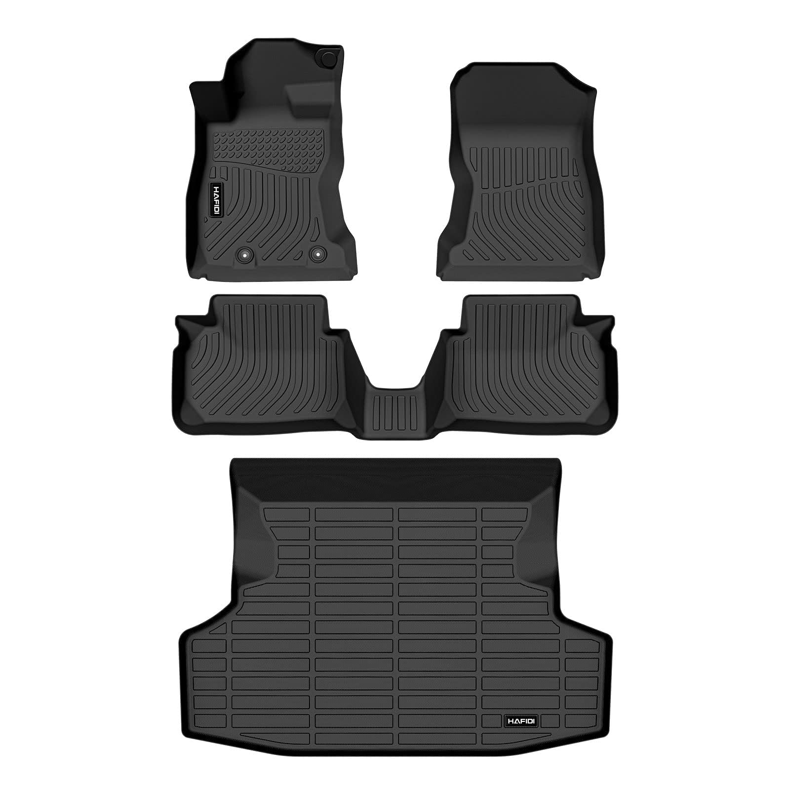 HAFIDI® Floor Mats & Cargo Liner Set Fit for 2022-2024 Subaru WRX & 2024 WRX TR All Weather Protection TPE Anti-Slip Automotive Full Set Floor Liners Custom Accessories - Black