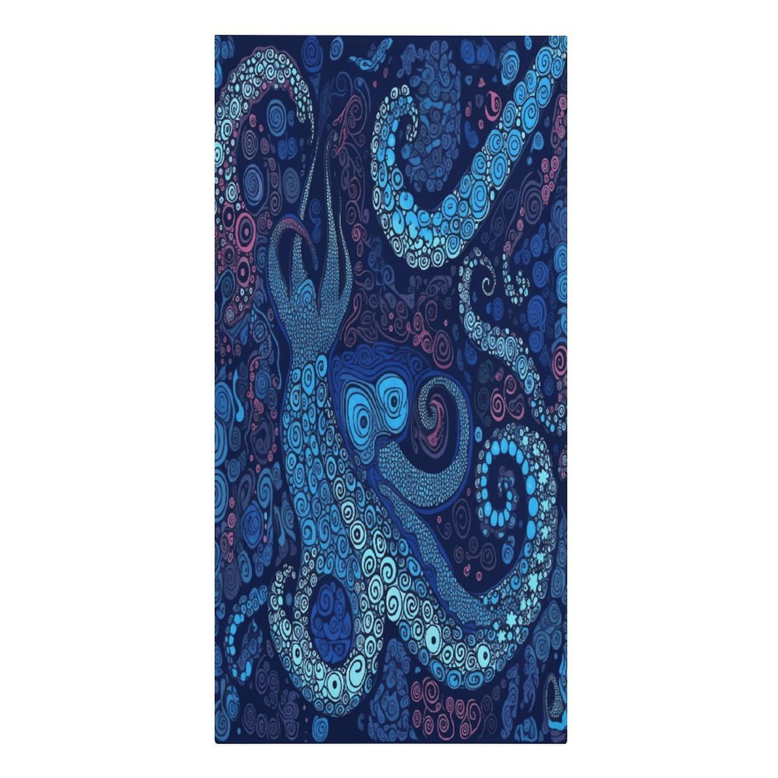 VstaDank Blue Octopus Beach Towel Microfiber Oversized Beach Blanket Super Absorbent Soft Pool Bath Towel Sand Free Quick Dry Travel Towels Gifts for Yoga Sports Adults 30" X 61"