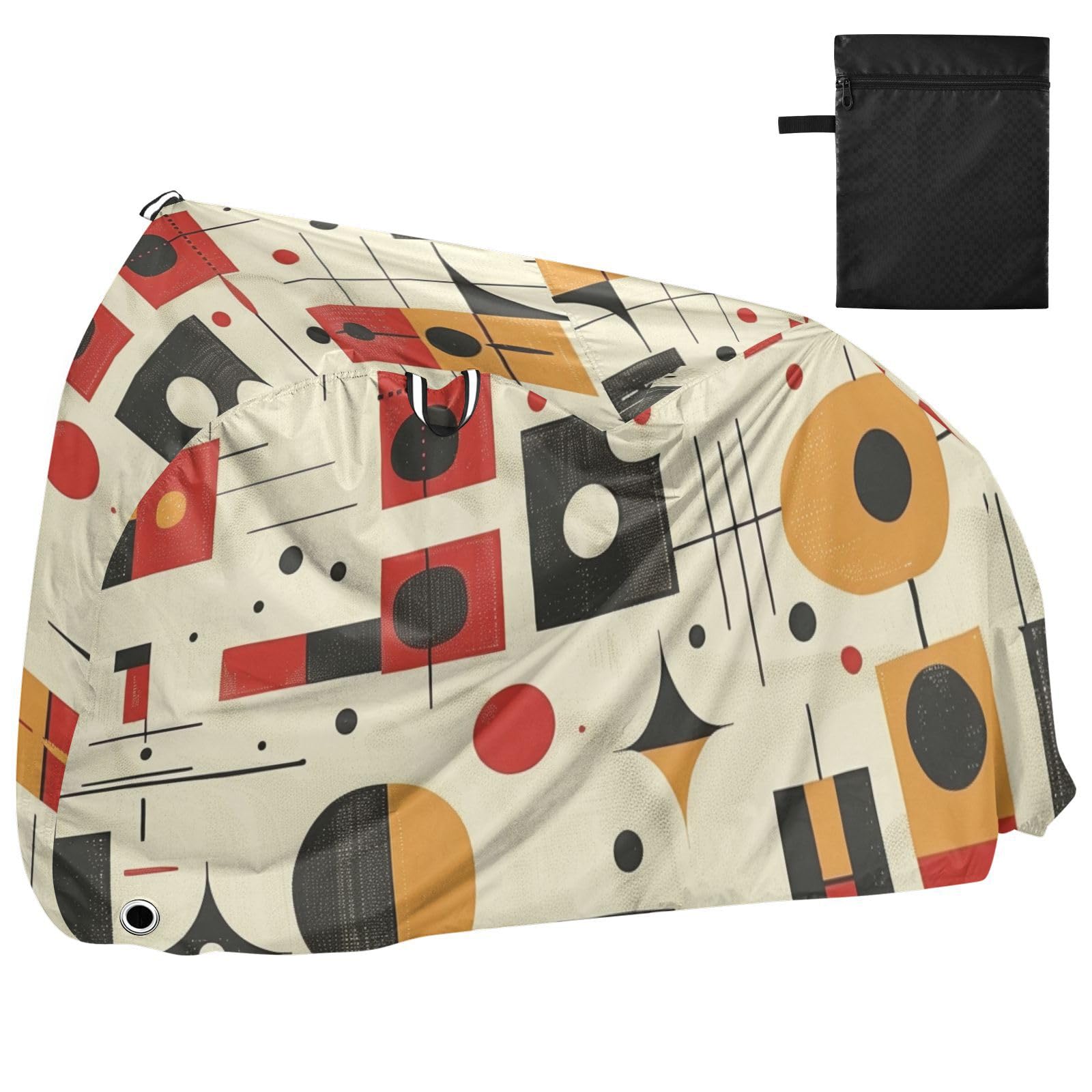 Housse de vélo géométrique imperméable avec trous de verrouillage pour intérieur et extérieur - Convient à la plupart des cobertor para bicicletas para lluvia y sol