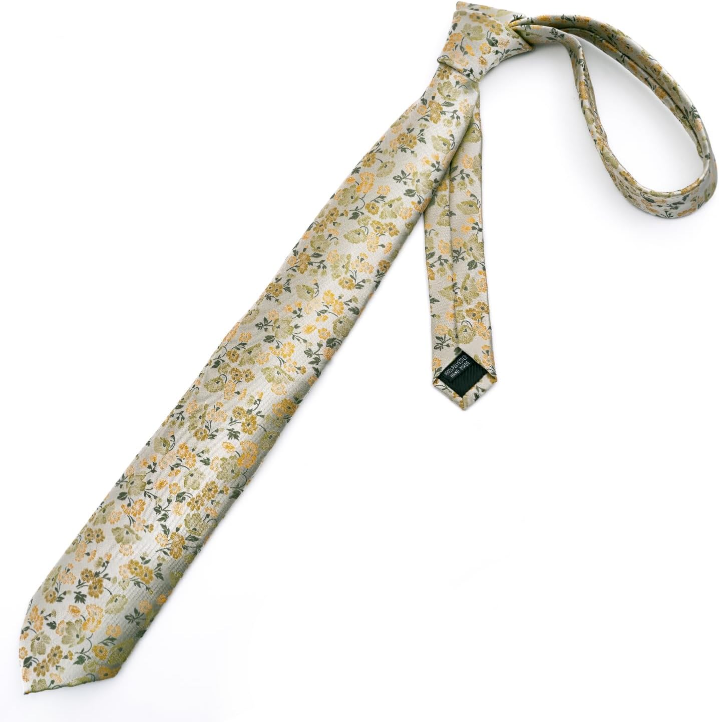 Alizeal Mens 3.15inches Flower Patterned Tie with Floral Printed Pocket Square - Image 3