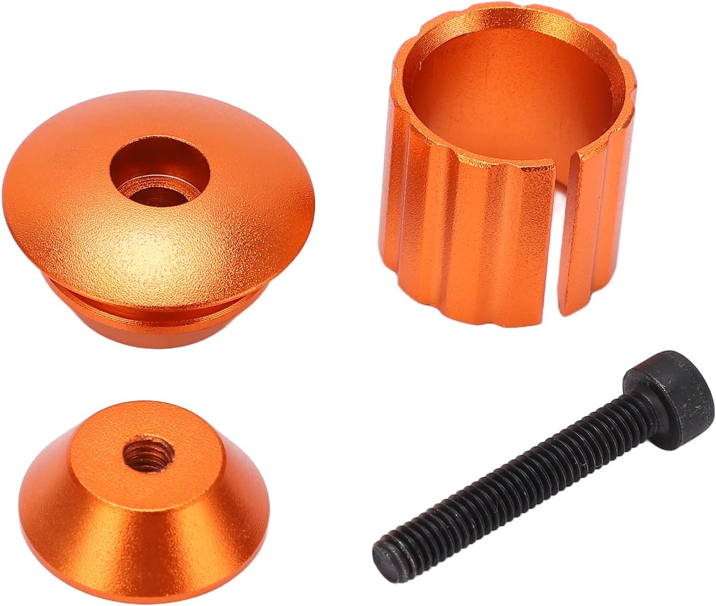 SPYMINNPOO Handlebar Caps, Aluminum Bike Handlebar Plug Handlebar End Caps for Most Road Mountain Bike MTB Fixie(orange) - Image 3