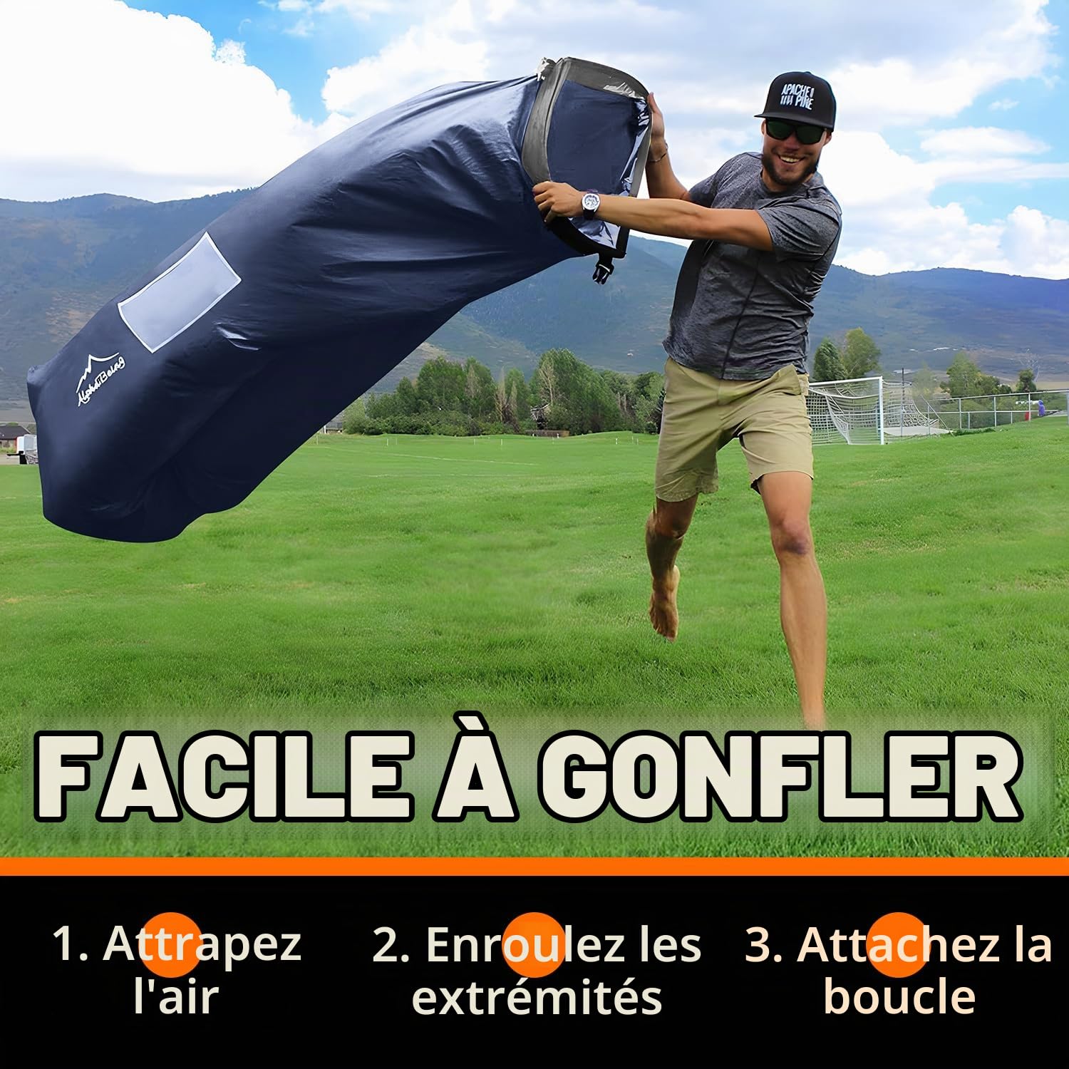AlphaBeing Chaise Longue Gonflable, Accessoires de Chaise de Plage, canapé Gonflable pour Camping, arrière-Cour, Bord de lac avec Sacs de Compression, pour Les Adultes