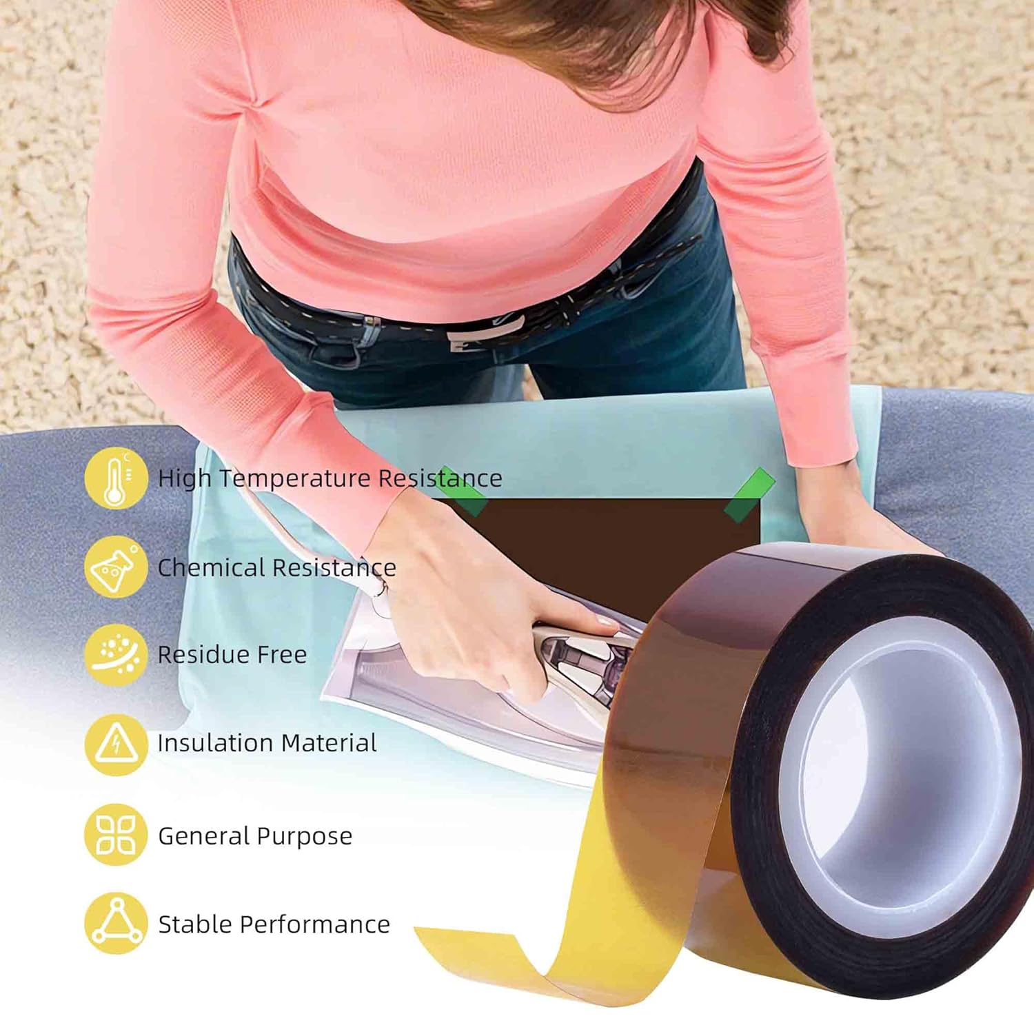 K15 Heat Tape - Professional Heat Press Tape for Vinyl Sublimation Heat Sublimation Heat Transfer, Oxidation and High Temperature Resistance Residue Free - 4Pack, 0.4 inch x 54FT - Image 4