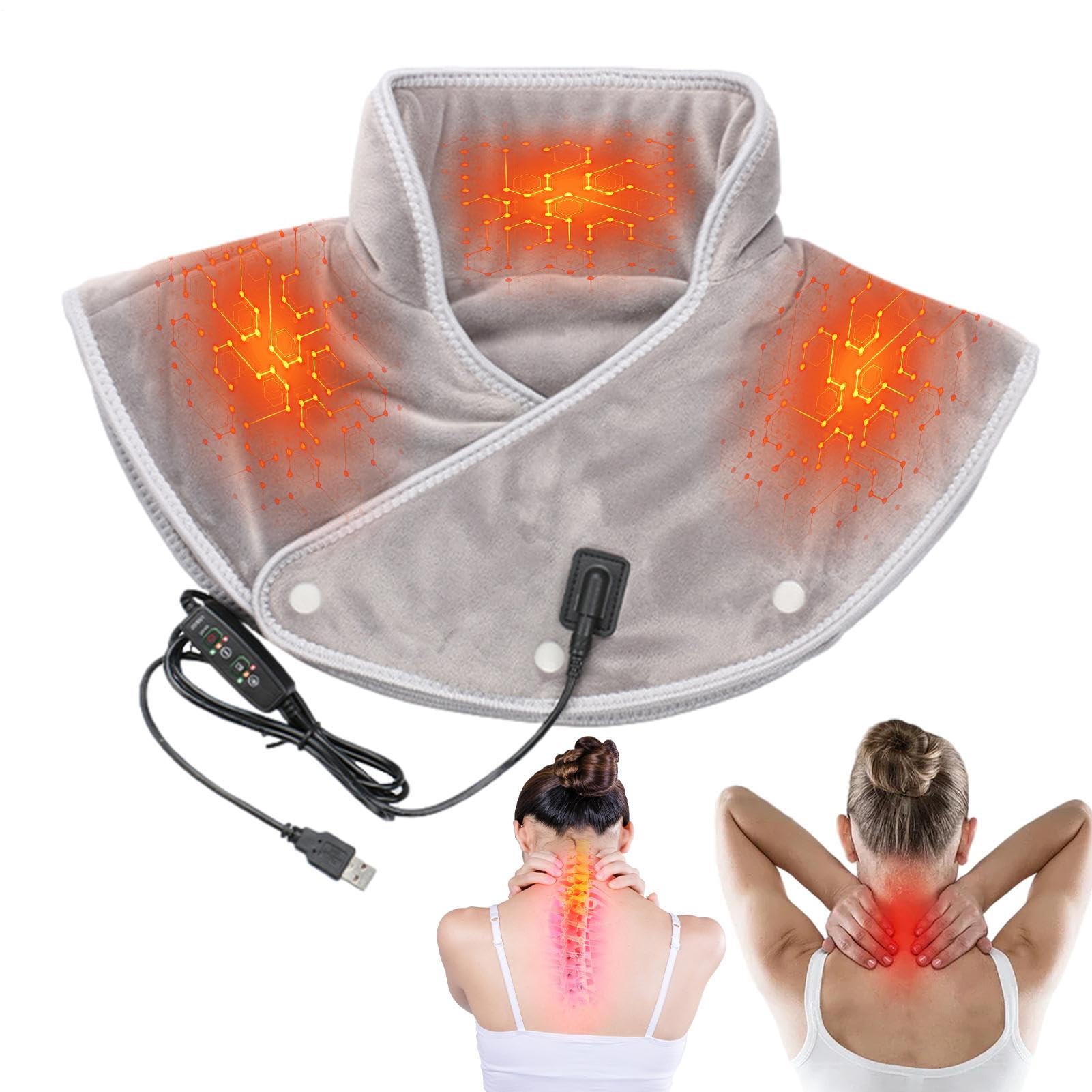 Chadier De Calefacción De Hombro Del Cuello - Mantón De Calefacción Rápida Con Ajuste De Calor Ajustable | Diseño De Bufanda Más Cálido Para La , Sobre Calentado Relajante Para Mujeres