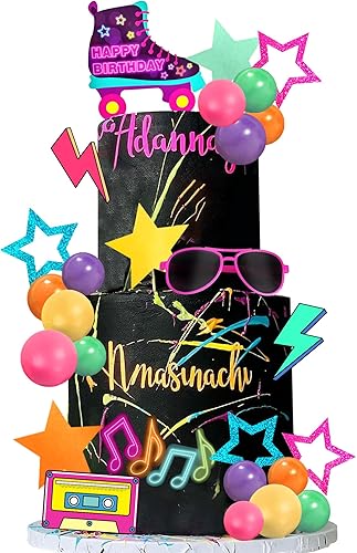 30 decoraciones para tartas retro de los años 80 y 90, estilo 2, estilo 2