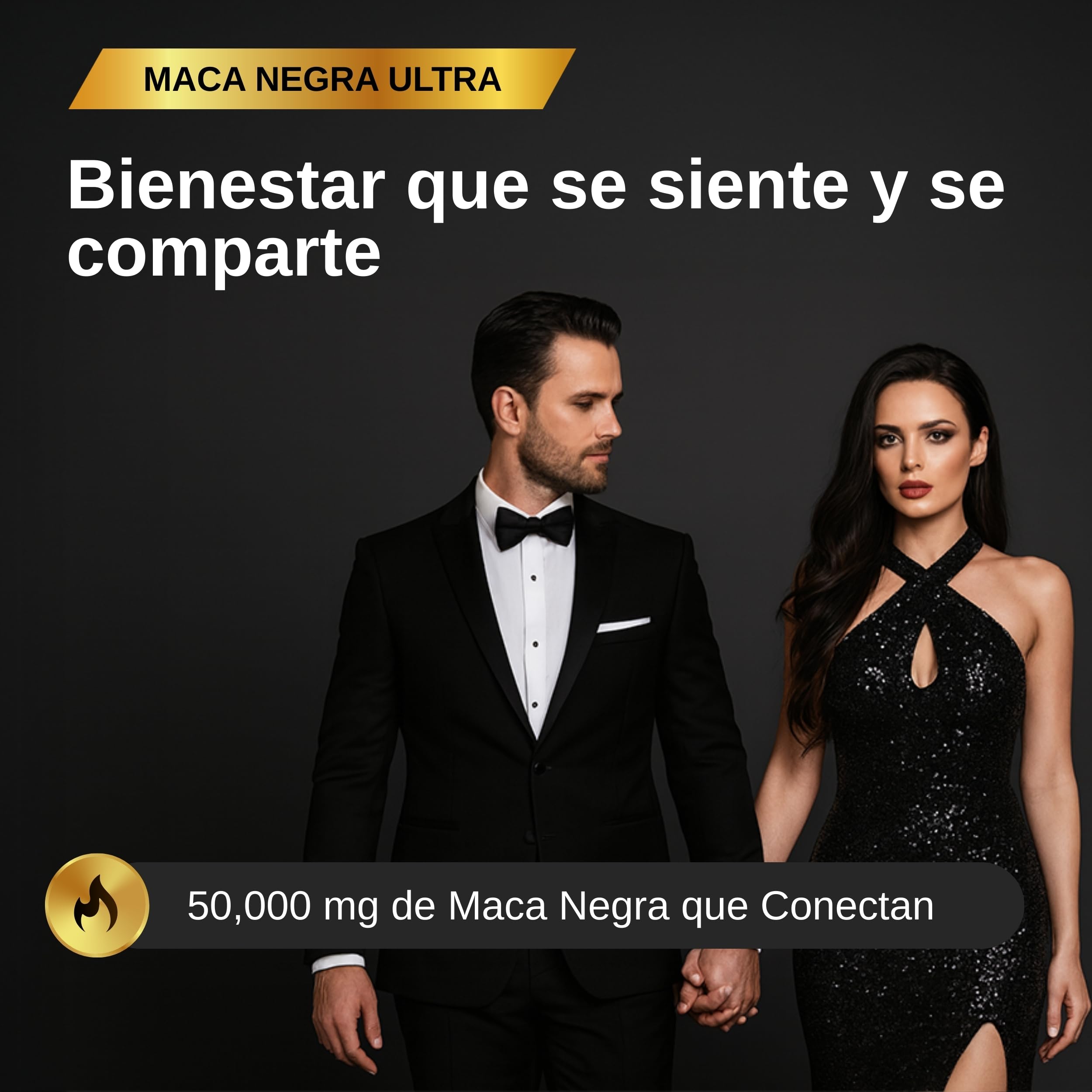 Maca Negra Ultra 50.000 mg (concentrado 100:1) - Vitalidad Masculina y Energía - con Extracto estandarizado, Zinc, B6 y Calcio - vegano, sin cafeína - 120 Cápsulas - Nyvos
