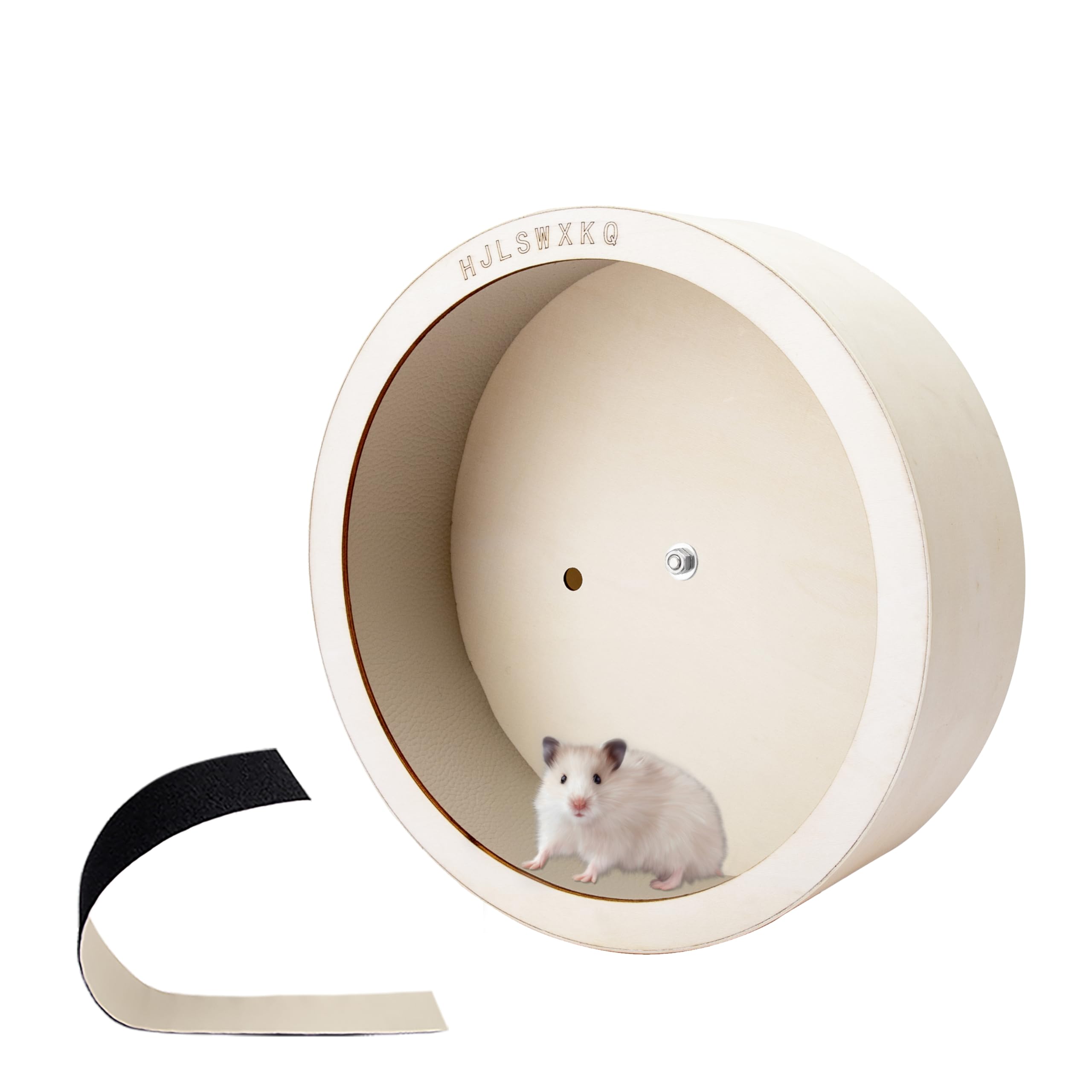 12inch Wall-Mount Silent Hamster Wheel, Wooden Small Animal Exercise Wheel with Removable & Washable Track for Gerbil, Mouse, Syrian Hamster（12in）