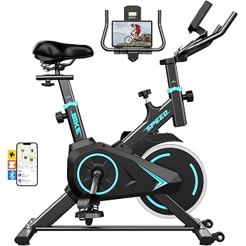 TENBOOM Training Bike, Aero Bike, Upright Bike, Household Use, Quiet Spinning Bike, Zwift/App Connection, Silent, Stepless Resistance Adjustment, Easy Assembly, Adjustable Saddle & Handle Height, Weight Loading Equipment, 288.7 lbs 130 kg Actual Data, Professional Training, Exercise Machine, Cardio Exercise, Easy Diet at Home