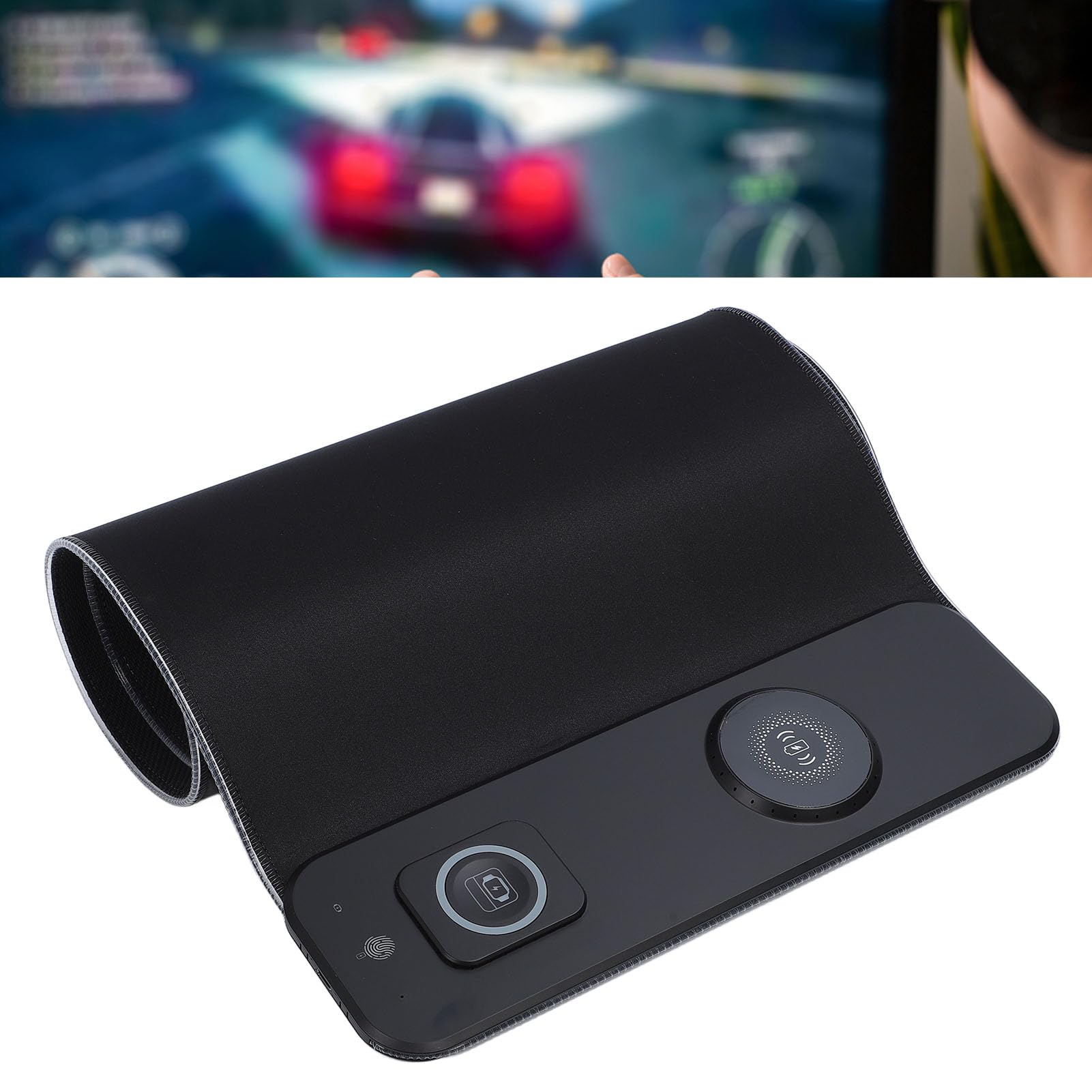Fabater Tappetino da Scrivania Grande da Gaming, Tappetino per Mouse RGB per Computer Desktop, Mouse di Ricarica Wireless con Luce LED, per S10/S9/S8, Adatto per Giocatori, Tessuto + Gomma 800 X