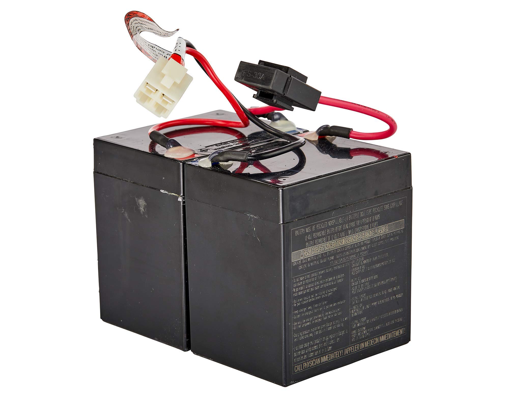 Razor Crazy Cart Battery with 30 A Fuse (2 x 12 V/5 AH Single Connector)