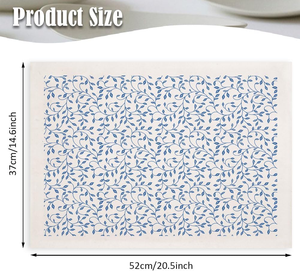 SUPERDANT 5PCS Vines Underglaze Paper Transfer Plants Leaf Transfer Paper for Clay Ceramic Porcelain Under Glaze Transfers for Pottery Enamel Decals Blue Underglaze Decal Papers Handcrafted Gifts image 2