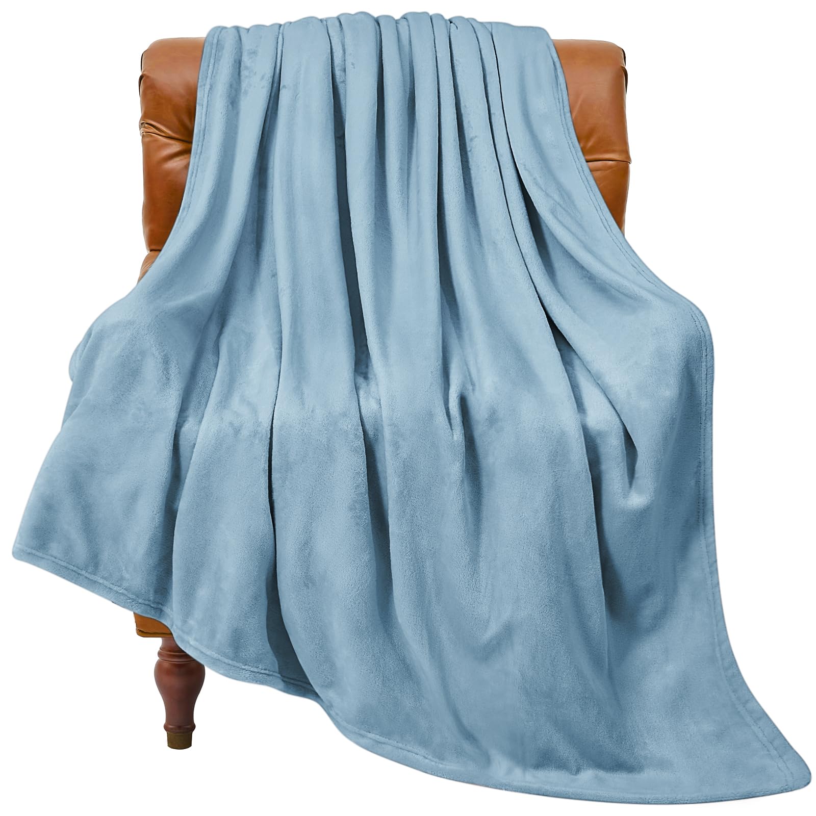 BEDELITE Fleece Blanket Soft Plush Throw for Couch Washed Blue 50"x60" | Ultra Soft Fleece, Plush Microfiber, Lightweight Warmth, All Season Comfort, Fade Resistant, Machine Washable, Couch Sofa Bed