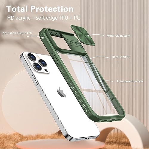 Miniatura 6 de Asuwish Funda para iPhone 15 Pro Max de 6.7 pulgadas con protector de pantalla, protección completa, delgada, transparente, accesorios para celda de