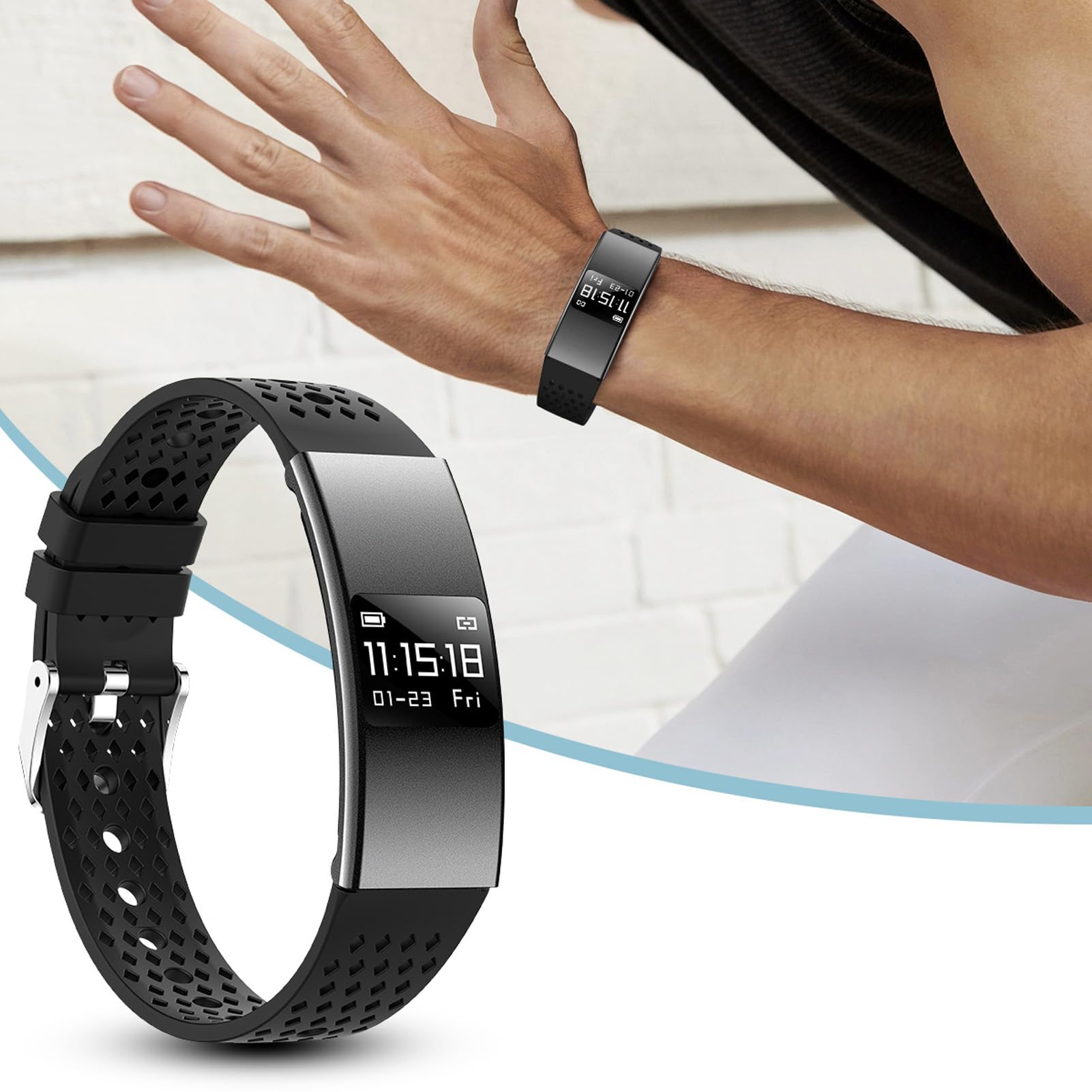 Luocute Pulsera Inteligente para Hombres y Mujeres, Modos Multideportivos | Rastreador de actividad física con monitor de frecuencia cardíaca, seguimiento del sueño, resistente al agua IPX8, 30 días