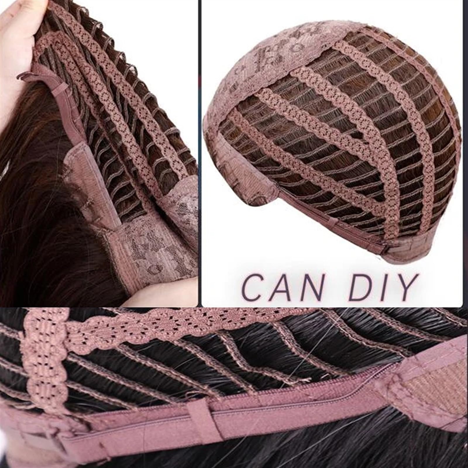 Parrucche Parrucche Sintetiche Ondulate Lunghe castane Parte Centrale Parrucca riccia Naturale for Donne Nere Cosplay Capelli Finti Resistenti al Calore quotidiani Parrucche Donna