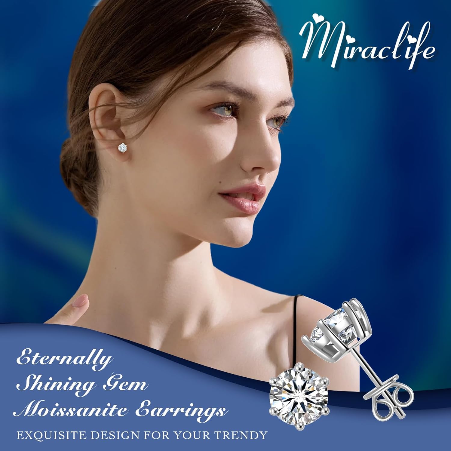 Moissanite Earrings for Women,1-4ct 925 Sterling Silver Moissanite Stud Earrings,Jewelry for Mother Mom Wife Girlfriend, with Certificate