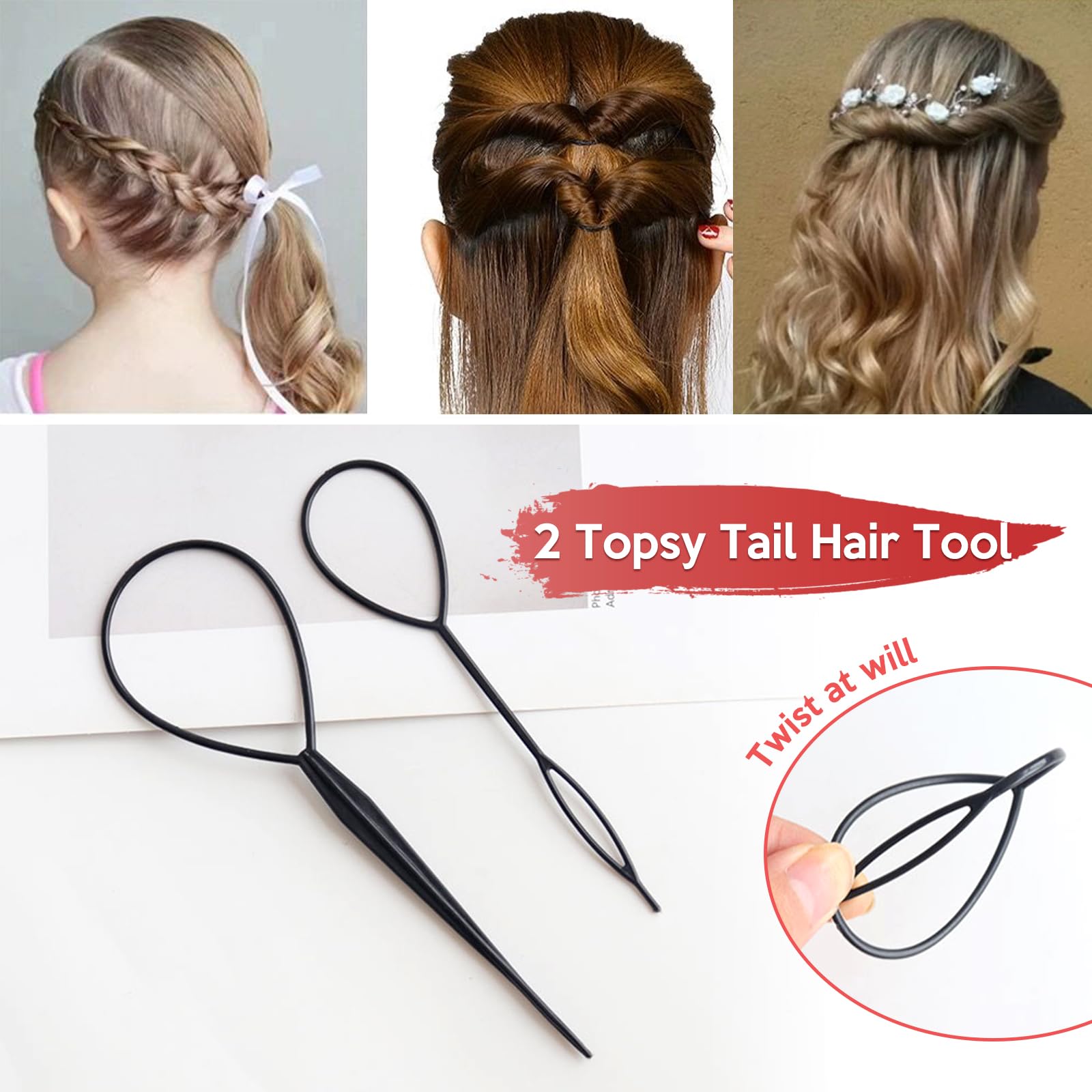 sularpek 1000 Piezas Gomas Pelo, Gomas pelo Pequeñas, Mini Gomitas Pelo, Gomas de Pelo Niña, Gomas Elasticas Pelo, con 1 Removedor de Bandas Para el Cabello y 2 Uds Trenzador, para Niñas y Bebés