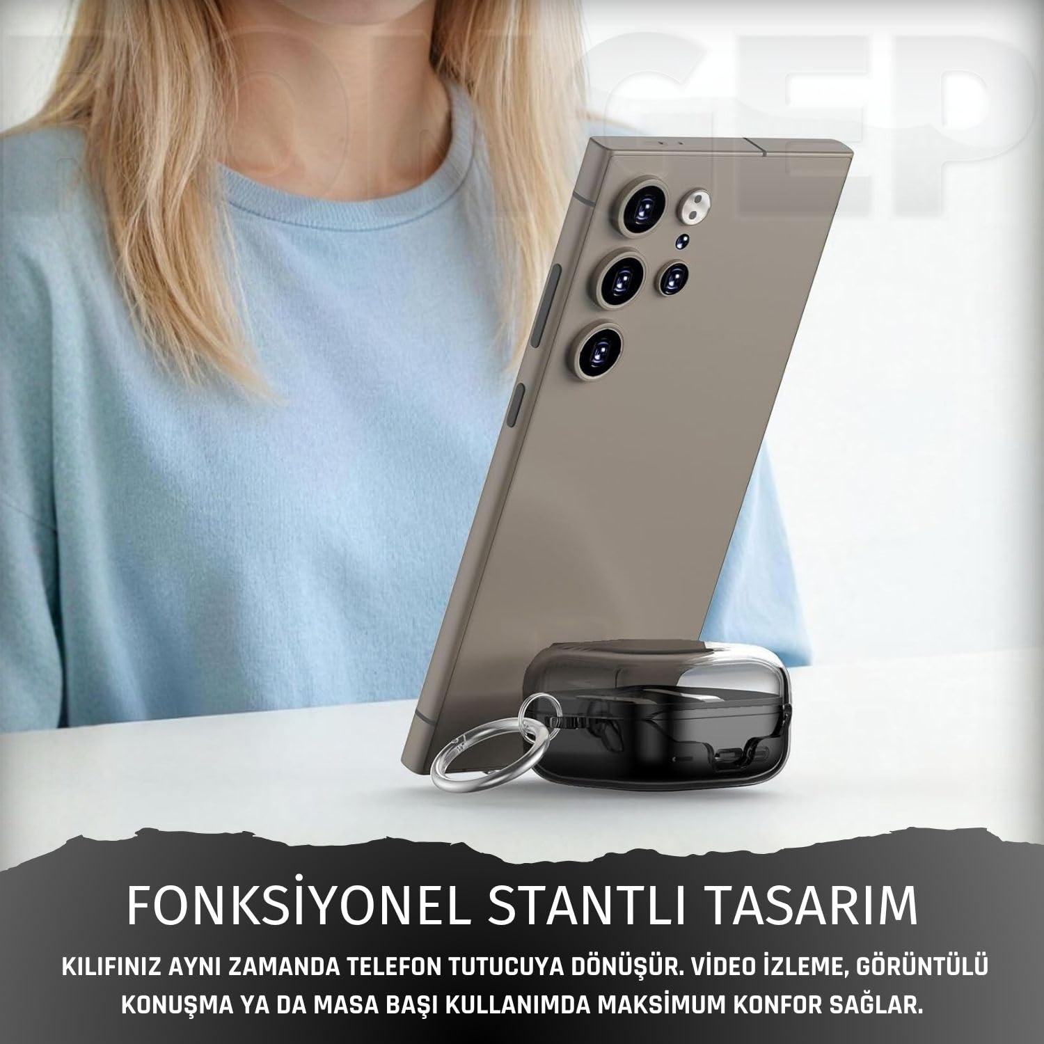 Rongep Samsung Galaxy Buds4 Pro/Buds 4 için Kılıf [Güvenlik Kilit Tasarımlı] Transparent-Lock Kulaklık Kılıfı Sararmaya Dayanıklı Taşıma Askılı TPU Koruyucu Samsung Buds 4 Pro Kılıf (Şeffaf-Siyah)